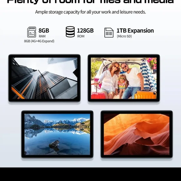 10.1 large screen portable tablet for everyday use with eye protection
